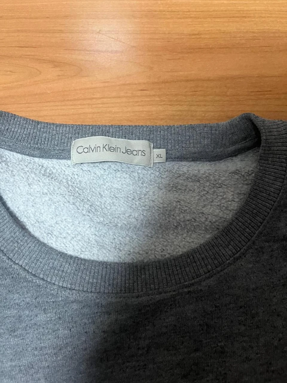 Calvin Klein Jeans Vintage Grey Sweatshirt with Embroidered Logo Size XL – photo 3